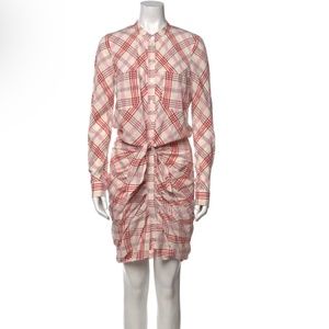 Veronica Beard Dalla pink plaid dress